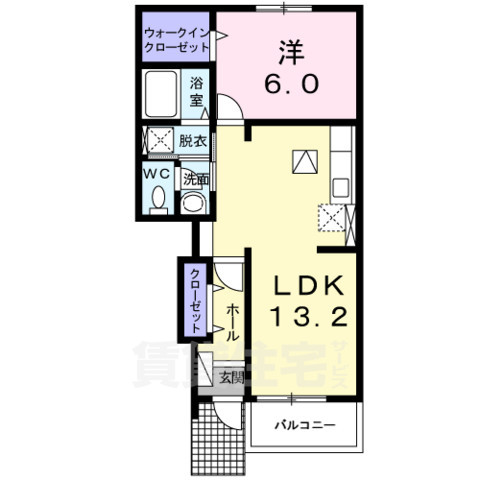 香芝市尼寺のアパートの間取り