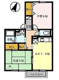 尾道市高須町のアパートの間取り