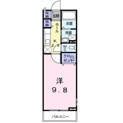 枚方市楠葉中之芝のアパートの間取り