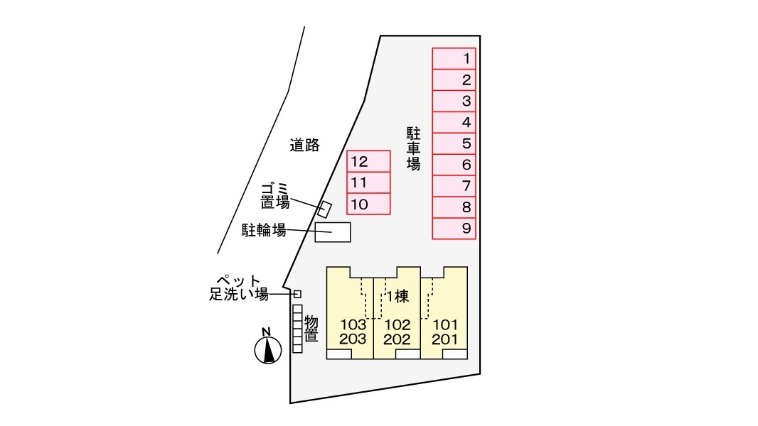 【加茂郡坂祝町酒倉のアパートの駐車場】