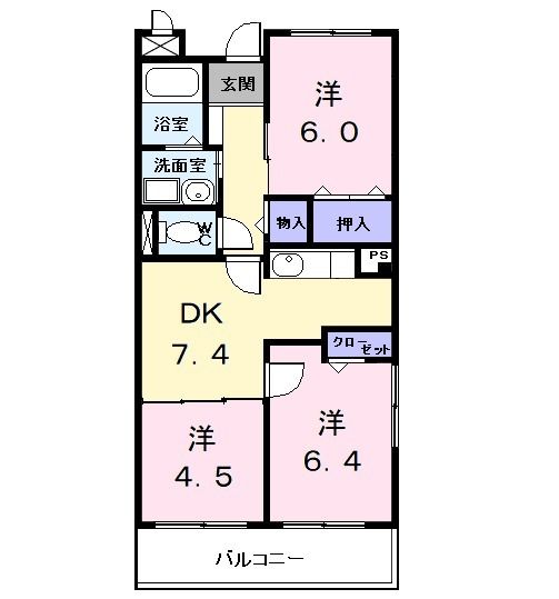 弥富市鯏浦町のマンションの間取り