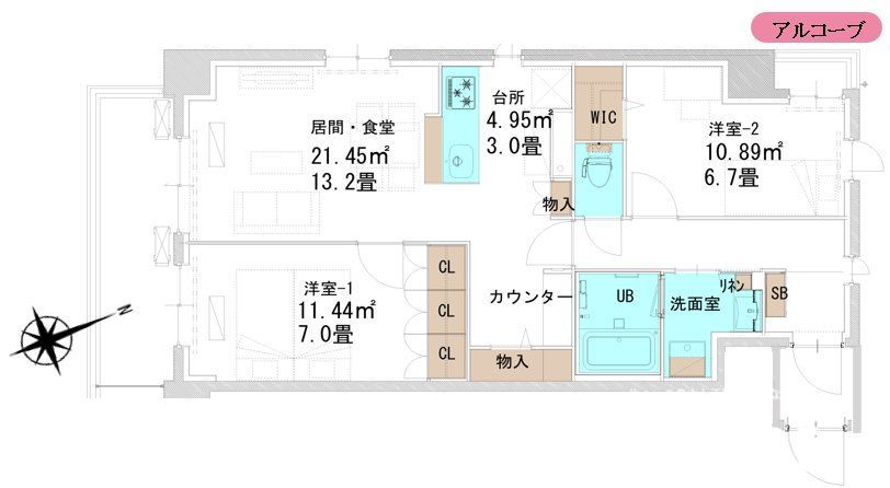 昭島市中神町のマンションの間取り