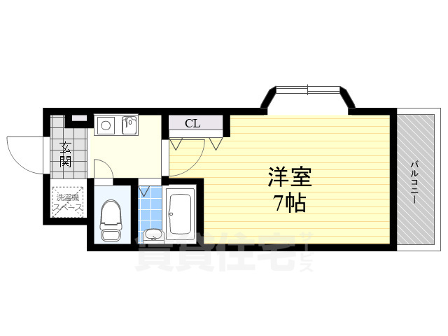 箕面市粟生間谷西のマンションの間取り