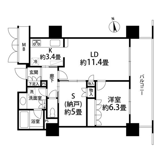 アップルタワーズ仙台ブローディアの間取り