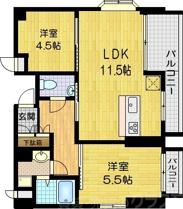 ハウスセゾン御所南の間取り