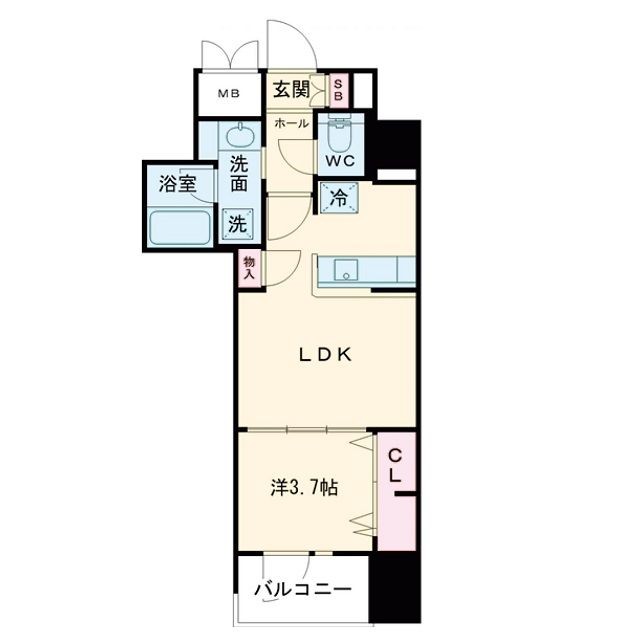 大阪市西区南堀江のマンションの間取り