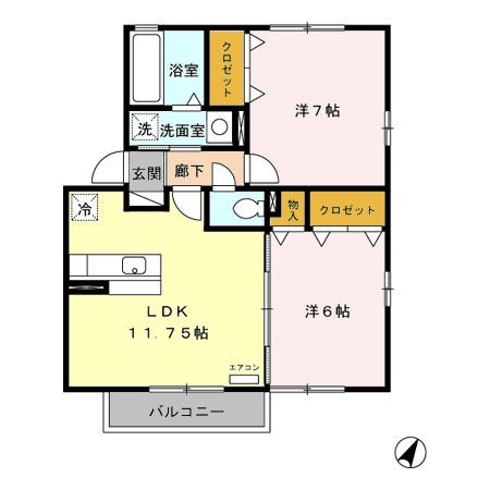 リビングタウン伊奈中央　Ａの間取り