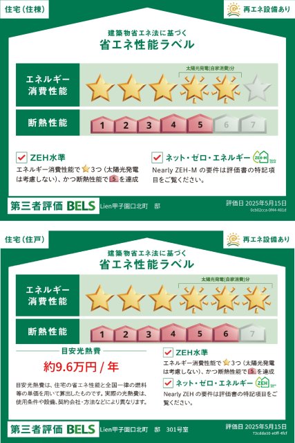 省エネ性能ラベル　ＢＥＬＳマーク　住棟・３０１