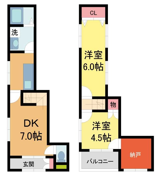 前浜町貸家の間取り写真