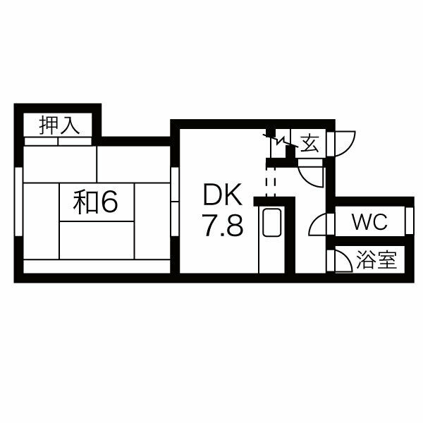 ＪＲ千歳線 上野幌駅 バス乗車時間：15分 最寄りバス停で下車 徒歩3分 2階建 築40年の間取り写真