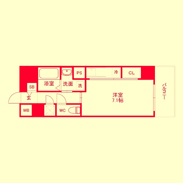 地下鉄谷町線 谷町九丁目駅 徒歩5分 9階建 築21年の間取り写真