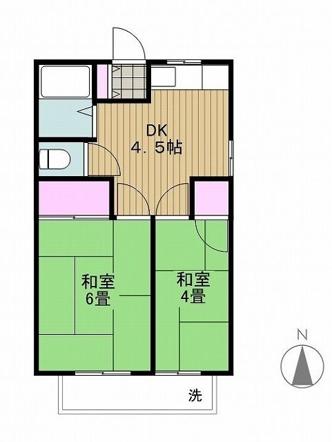 ＪＲ中央線 立川駅 徒歩20分 2階建 築51年の間取り写真
