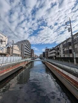 その他　東京蒲田周辺の川と空の風景