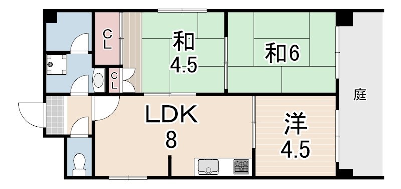 エルベコート東園田の間取り写真