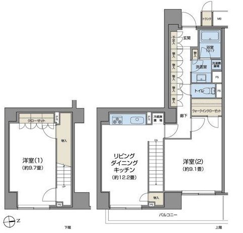 仙台市地下鉄南北線 五橋駅 徒歩7分 13階建 築19年の間取り写真
