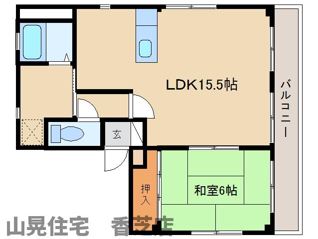 香芝市瓦口のマンションの間取り