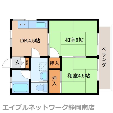 静岡県静岡市駿河区中島（マンション）の賃貸物件の間取り