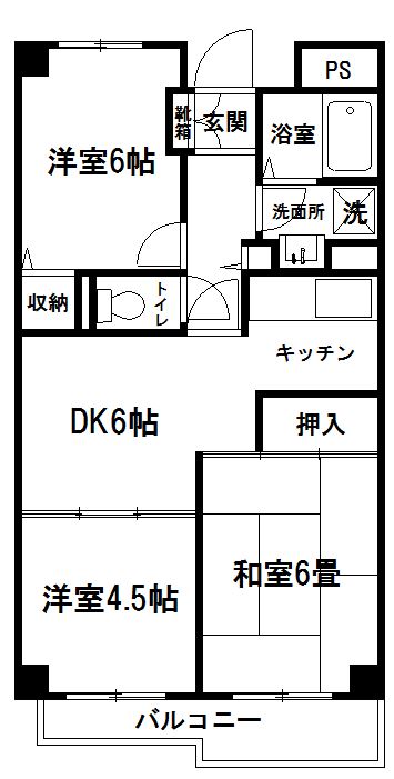 さいたま市北区本郷町のマンションの間取り