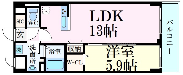 姫路市新在家のマンションの間取り