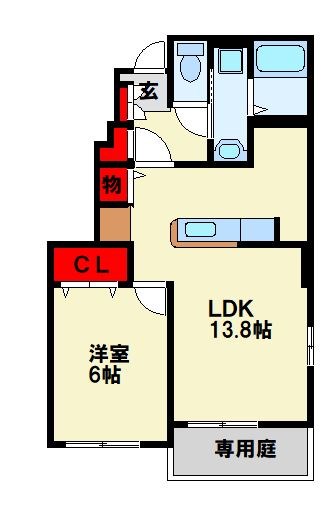 北九州市若松区塩屋のアパートの間取り