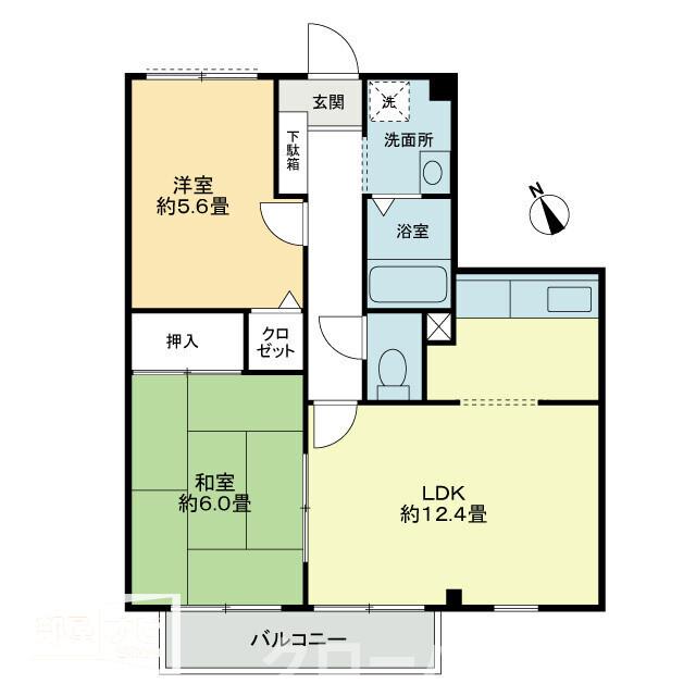 丸亀市津森町のアパートの間取り