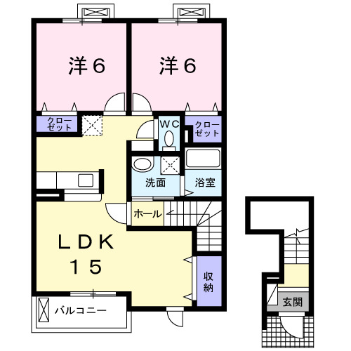 サンハイツ　フィオーレ　Ｃ棟の間取り