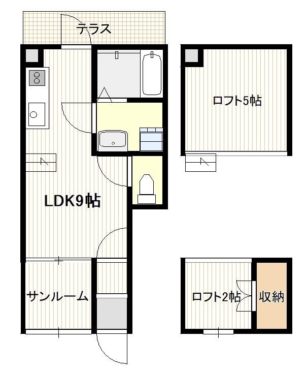 広島市佐伯区三宅のアパートの間取り