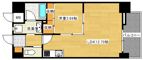 【広島市西区福島町のマンションの間取り】