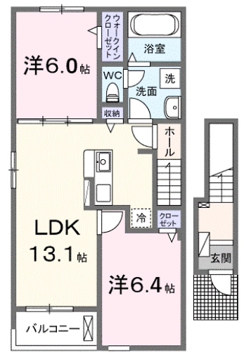 井原市七日市町のアパートの間取り