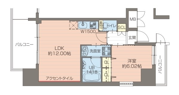 プレジオ江坂ROUGEの間取り