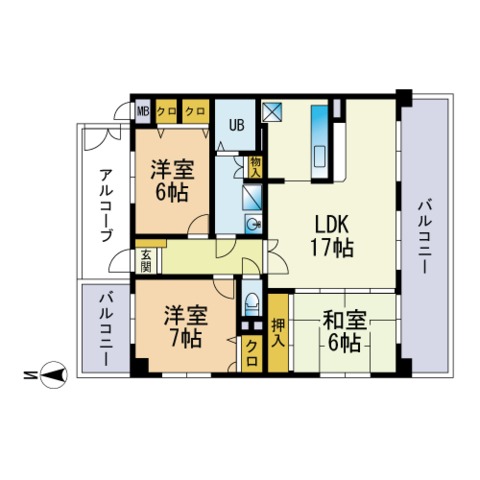 クロッシュ東油山の間取り