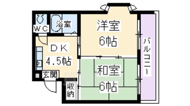 大阪市阿倍野区阿倍野元町のマンションの間取り