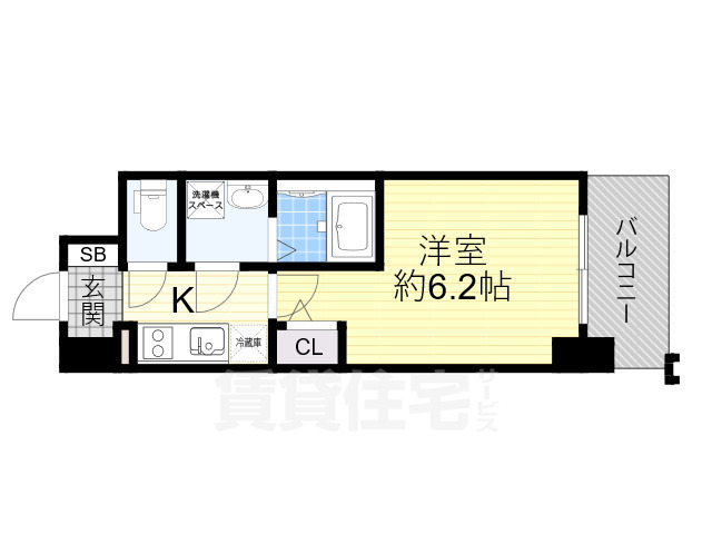 大阪市福島区鷺洲のマンションの間取り