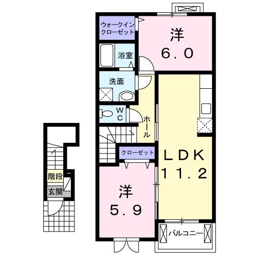 【浜松市浜名区尾野のアパートの間取り】