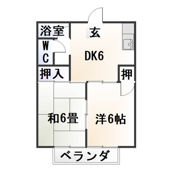 刈谷市八幡町のアパートの間取り