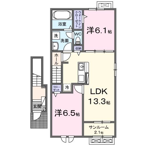 （仮称）会津美里町アパートの間取り