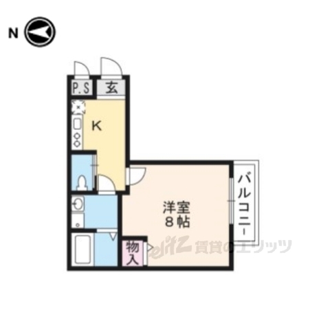 京都市南区戒光寺町のマンションの間取り