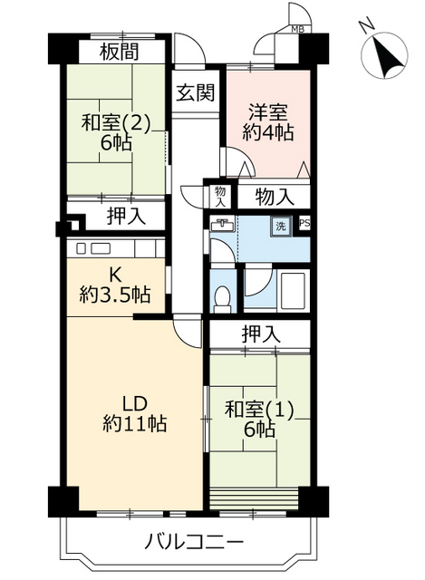 ＵＲ今津浜パークタウンの間取り