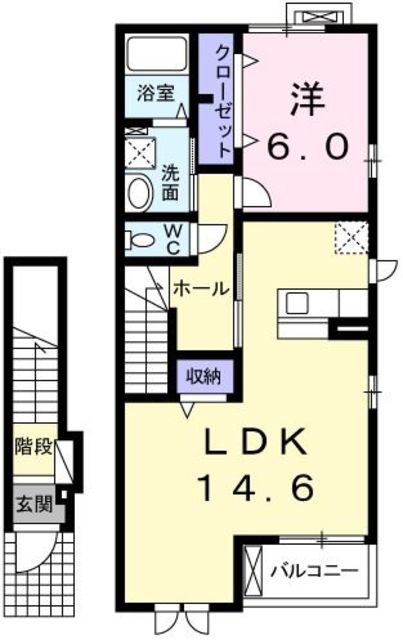 青梅市梅郷のアパートの間取り