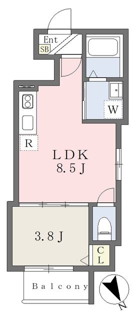 名古屋市守山区新守西のアパートの間取り