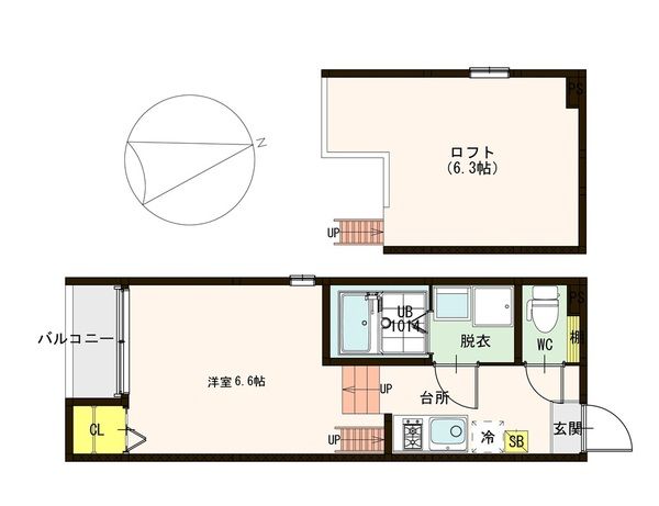 吹田市岸部中のアパートの間取り