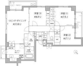 市谷砂土原町パークハウスの間取り