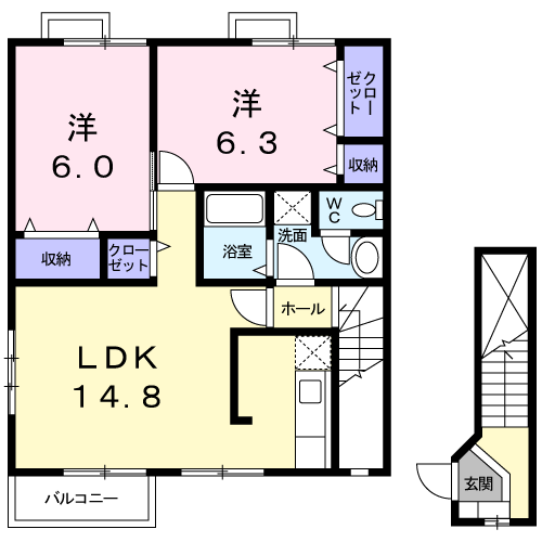 オーブリー吉田A棟の間取り