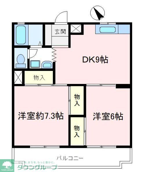 狭山市狭山のマンションの間取り