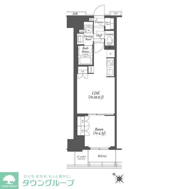 横浜市中区伊勢佐木町のマンションの間取り