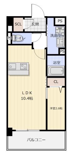 福岡市博多区博多駅南のマンションの間取り