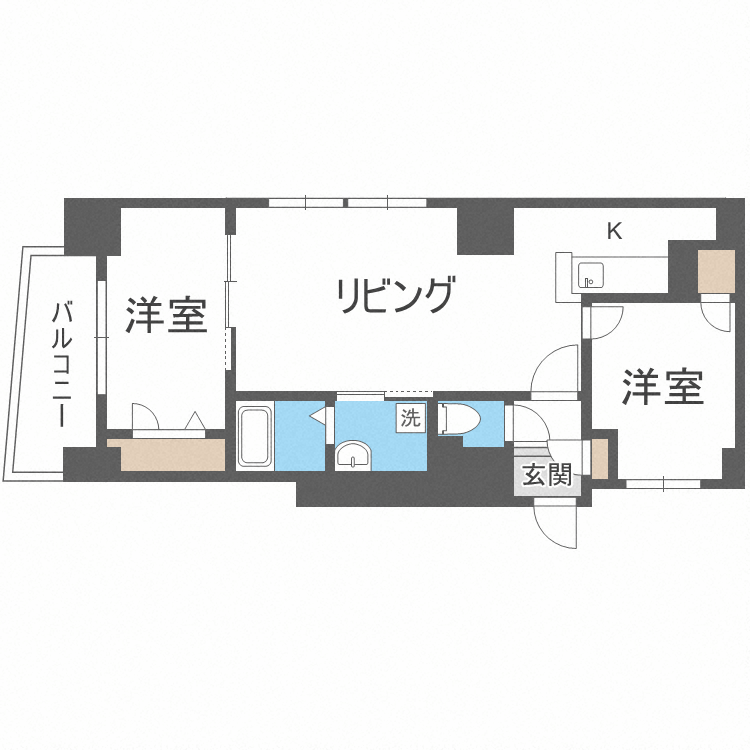 札幌市中央区南十一条西のマンションの間取り