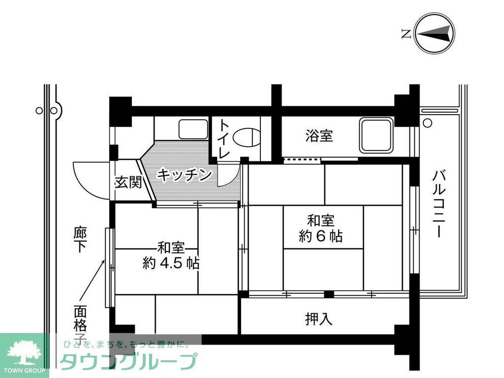 ビレッジハウス郷地7号棟 (404号室)の間取り