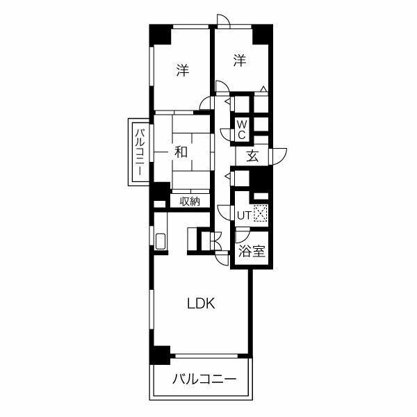 横須賀市日の出町のマンションの間取り