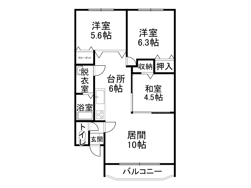 イースト１１９　Ａ棟の間取り